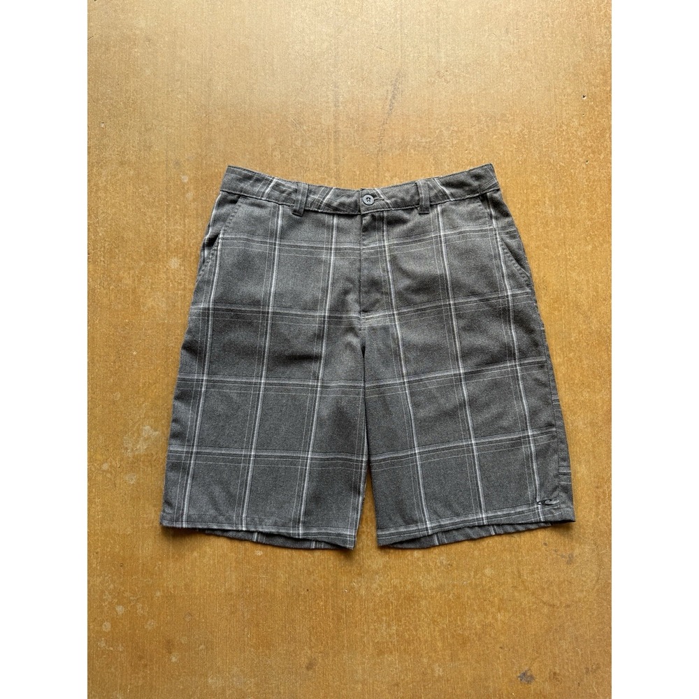 VTG Y2K O’Neill Plaid Checkered Gray Light Jorts Shorts Skater Baggy Y2K 34W